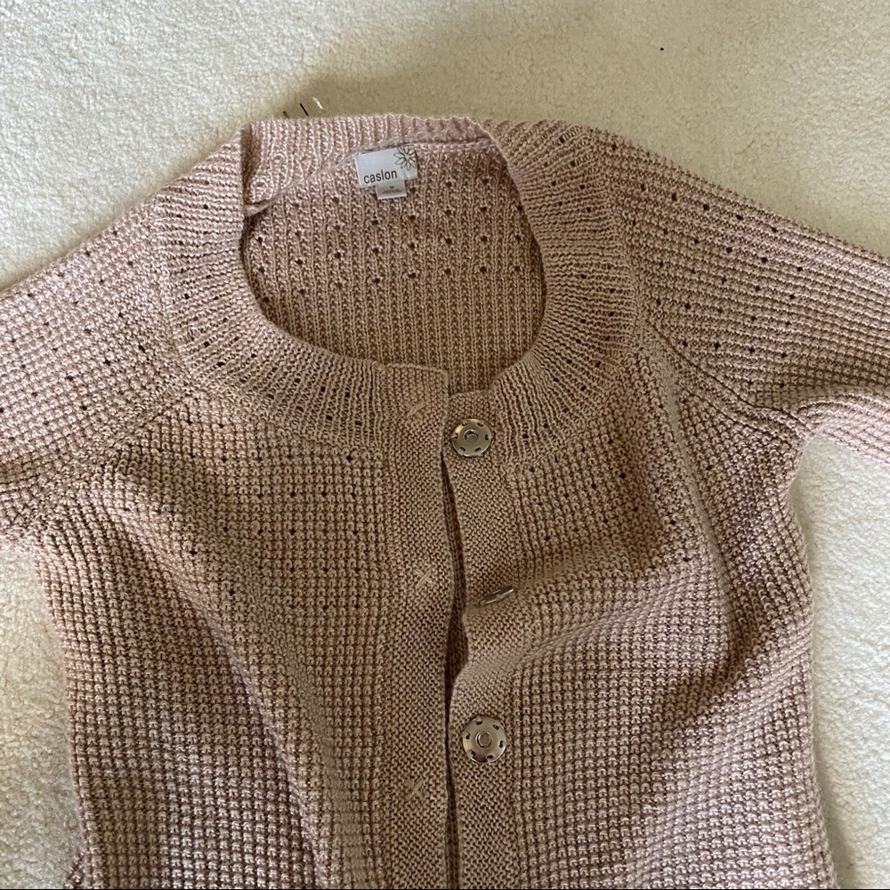Beige Thick Cardigan with Buttons